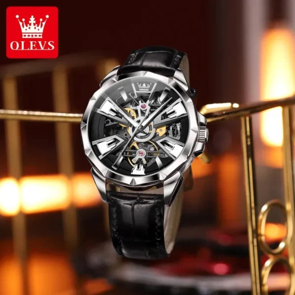 Olevs 7051 Mens Watch waterproof luminous multifunctional automatic mechanical watch skeleton watches Luxury men Reloj - Image 6