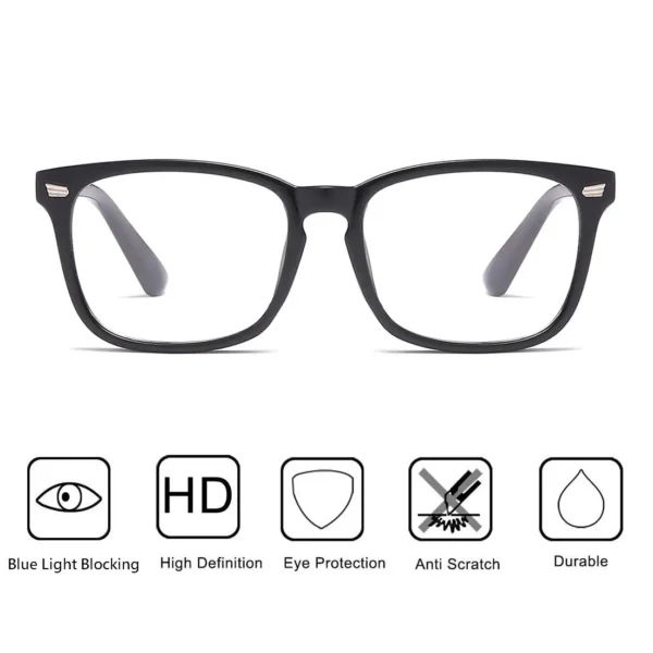 Blue Light Blocking Glasses Square Nerd Eyeglasses Frame Anti Blue Ray Computer Game Glasses - Image 2
