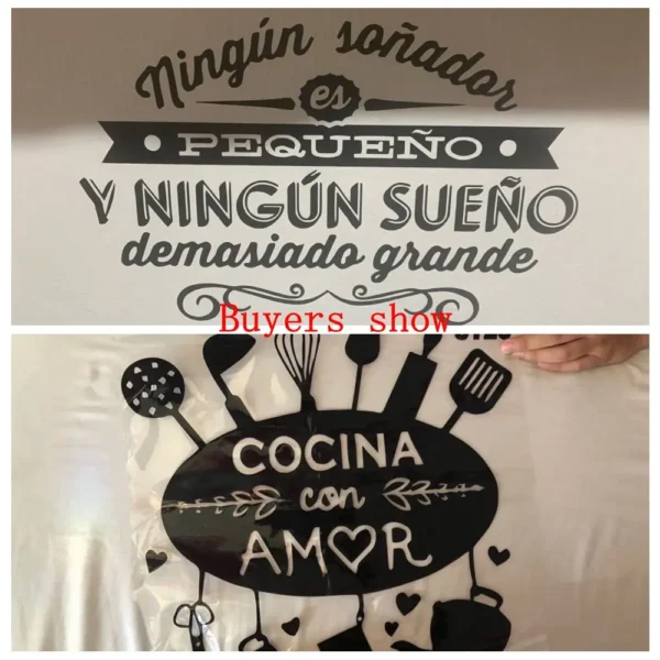 2020 New Sticker Spanish Quote Wall Stickers For Office Room Wall Decal Vinyl Wallpaper vinilo Poster Mural pegatinas de pared - Image 2