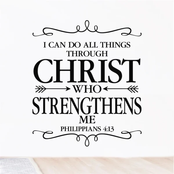 1 pc meaningful Bible Verse Wall Sticker Self Adhesive Vinyl Waterproof Wall Decal For Home Decor Living Room Bedroom sticker - Image 3