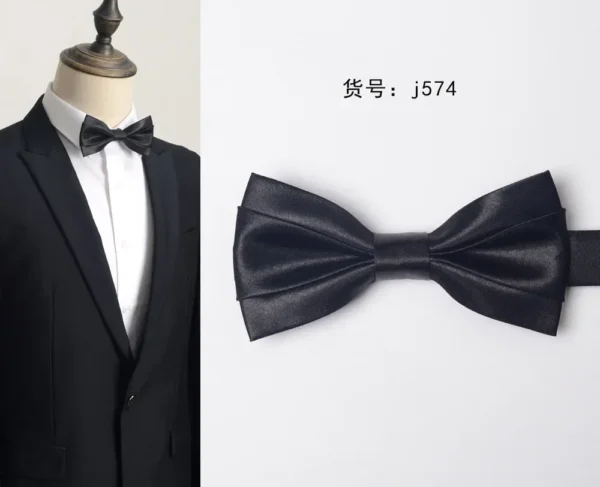 Men's formal dress British double pocket towel set single piece bow tie chest towel handkerchief Towel bow tie - Image 4