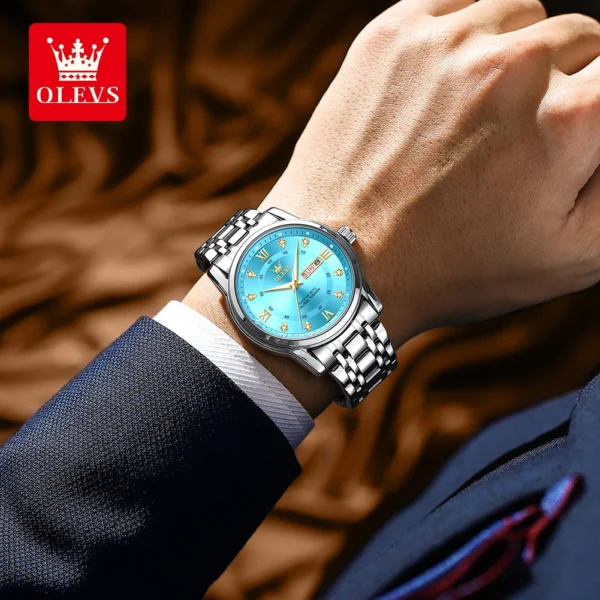 OLEVS Top Brand Quartz Watch for Men Classic Business Men's Wristwatch Dual Calendar Waterproof Men's Watches (Exclusive New) - Image 3