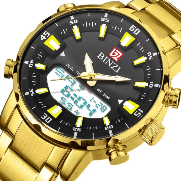 Top Brand Luxury Golden Mens Quartz Chronograph Watches Men Sports Waterproof Man Wristwatch Male Clock Relogio Masculino 2024 - Image 2
