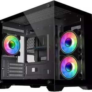 Matx motherboard computer chassis 360 water-cooled sea view room chassis((no fan ,pc case only )