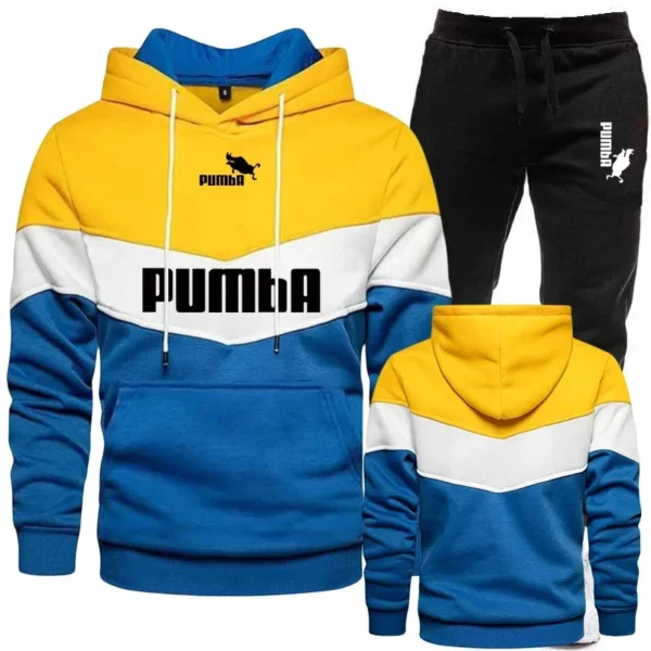 Mens Tracksuit Wear Stripe Hoodies+Sweatpants 2 Piece Set 2023 New Fashion High Quality Autumn Winter Daily Casual Jogging Suit - Image 3