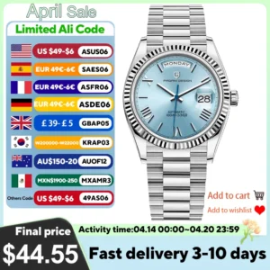PAGANI DESIGN 2025 New DD36 Men's Watches Top brand Luxury Mechanical Automatic Watch Men AR Sapphire Wristwatch Men 10Bar ST16