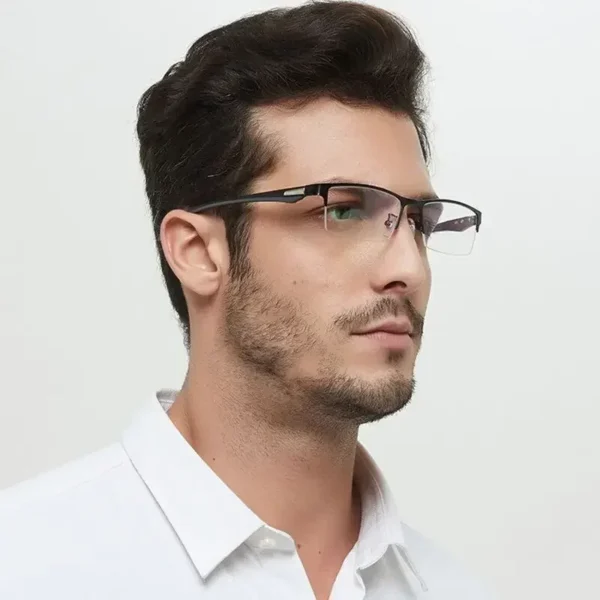 Progressive Multifocal Photochromic Reading Glasses Anti-blue Light Far Sight Glasses Men Half Frame Business Presbyopia Glasses - Image 5