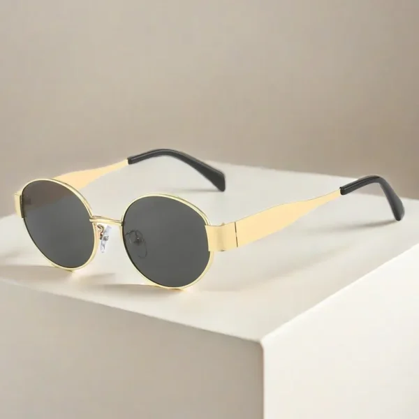 Sunglasses Advanced Metal Sunglasses Fashion Oval Glasses Brand Designer Vintage Sun Glasses High Quantity Oculos De Sol 2024 - Image 4