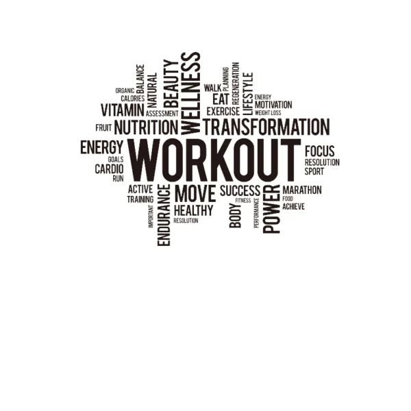 Work out Words Wall Decals Gym Workout Word Cloud Wall Sticker Office Crossfit Fitness Inspirational Motivational Wall Decal - Image 2