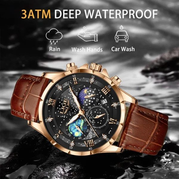 LIGE New Mens Watch Luxury 30M Waterproof Luminous Men Quartz Wristwatches Sport Military Chronograph Man Watch Montres Hommes - Image 5