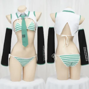 Anime Game Miku Cosplay Miku Formula Suits Cosplay Costume Girl Snow Christmas Roleplay Uniforms Bikini Set Cosplay