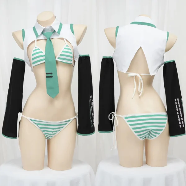 Anime Game Miku Cosplay Miku Formula Suits Cosplay Costume Girl Snow Christmas Roleplay Uniforms Bikini Set Cosplay