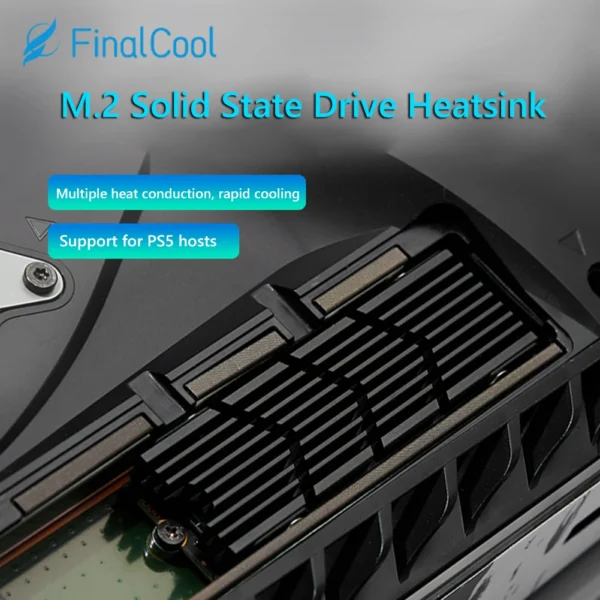 M.2 SSD NVMe Heat Sink heatsink M2 2280 SSD Hard Disk Aluminum Heat Sink with Silicone Thermal Pad for PC / PS5 PCIE 2280 SSD - Image 2