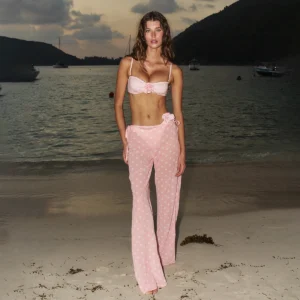 3 Pieces Bikini 2025 Sexy Women Swimsuit Swimwear Female Mesh Pants Floral Bikini Set Beachwear Bathing Suit Swimming Suit