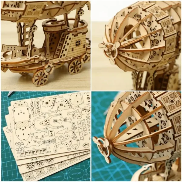 Creative Airship Model Jigsaw Puzzles Models Kit Child Model Car DIY 3D Puzzle Toys for Adults Handmade toys Wooden Model - Image 4