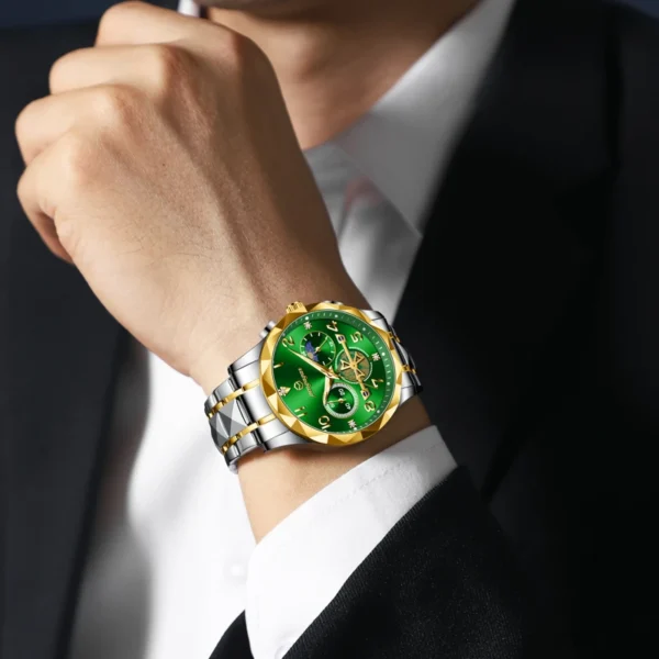 PENGAGAR Luxury Fashion Top Brand Men's Watches Stainless Steel Waterproof Luminous Timer Men Quartz Movement Watchs Clock Reloj - Image 4