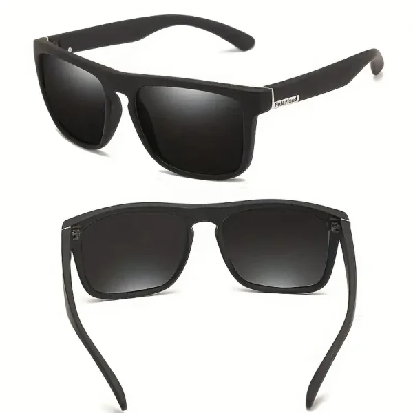 2PCS Fashion Square Polarized Sunglasses Men Vintage Plastic Male Sun Glasses Women Stylish Black Sport Shades UV400 - Image 6
