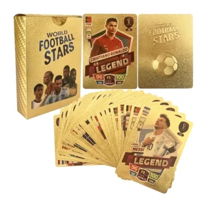 World Football Stars 27/55 Pcs Limited Edition Gold Cards Plastic Material Football Player Toys Card Children's Fan Gifts Pack