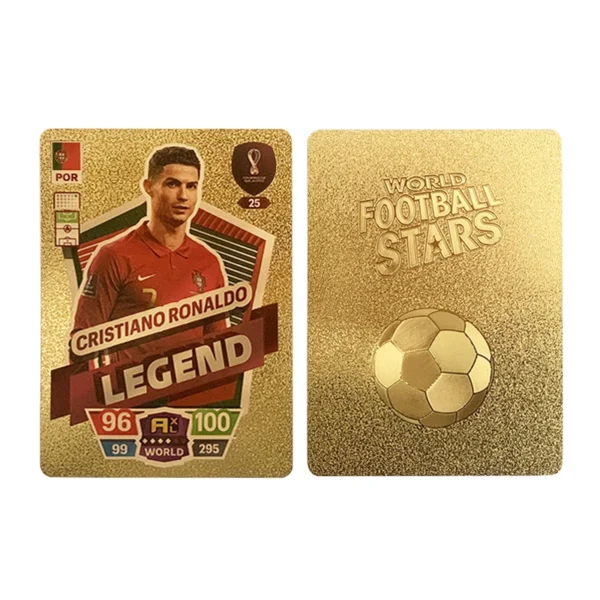 World Football Stars 27/55 Pcs Limited Edition Gold Cards Plastic Material Football Player Toys Card Children's Fan Gifts Pack - Image 3