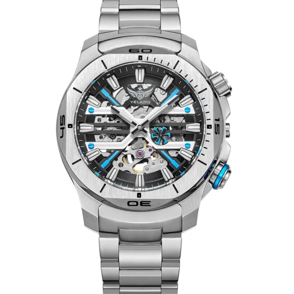Yelang V1034 Men Watch 44mm Business Luxury Sapphire Japan Miyota 8N40 Automatic Mechanical Waterproof 300M 30Bar Luminous Reloj