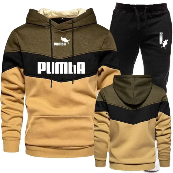 Mens Tracksuit Wear Stripe Hoodies+Sweatpants 2 Piece Set 2023 New Fashion High Quality Autumn Winter Daily Casual Jogging Suit - Image 2