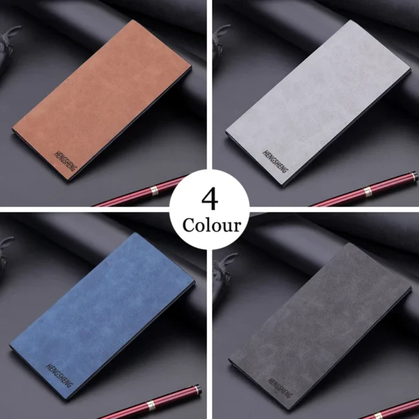 Ultra Thin Frosted PU Leather Wallet Business Men Cow Leather Anti RFID Purse Credit Card Holder Long Wallet for Men - Image 4