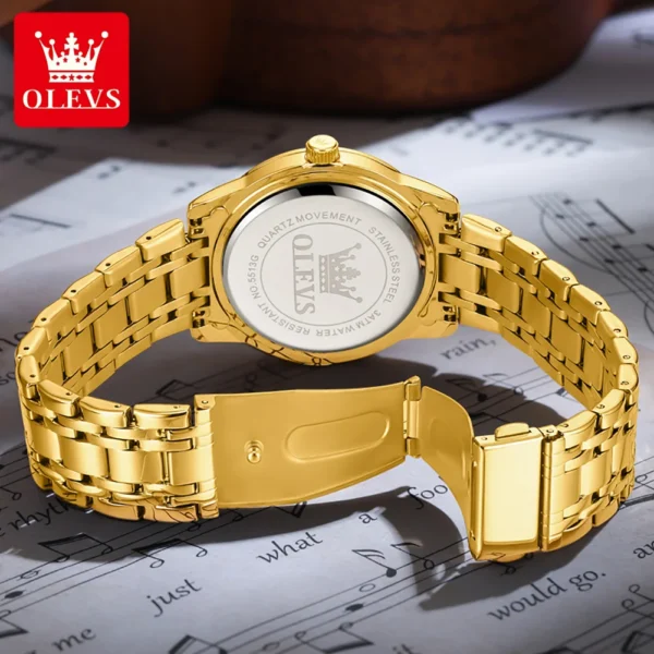 OLEVS Quartz Watch for Men Luxury Diamonds Gold Watch Waterproof Luminous Stainless steel Business Men's Quartz Watch Mens Watch - Image 2