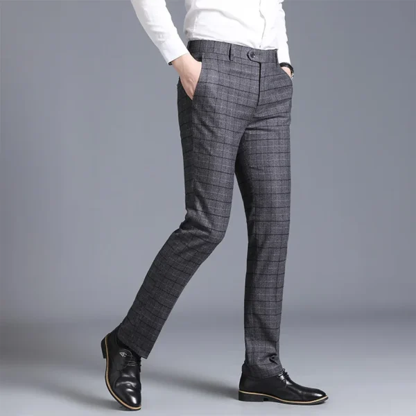 Autumn New Solid Business Casual Suit Pants, Men Clothing Simple All Match Formal Wear Office Trousers, Straight Men Pants 29-38 - Image 2