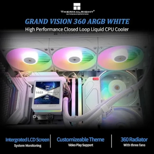 Thermalright Grand Vision 360 ARGB White CPU AIO Cooler PC 360 Specification Water Cooler System for AM4 AM5 Intel1700/1851/115X - Image 2