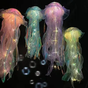Beautiful Jellyfish Lamp Flower Girl Room Atmosphere Decoration Lamp Bedroom Colorful Nightlight Home Decoration