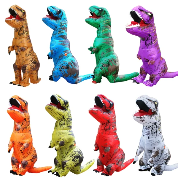 Adult Kids T-Rex Dinosaur Inflatable Costumes Purim Halloween Christmas Mascot Anime Party Cosplay Costume Dress Fancy Suits - Image 4