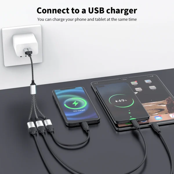 USB to 3 USB 2.0 HUB Dual 4Port Multi Splitter Adapter OTG for PC Laptop Surface Computer Accessories USB A Extension Power Data - Image 5