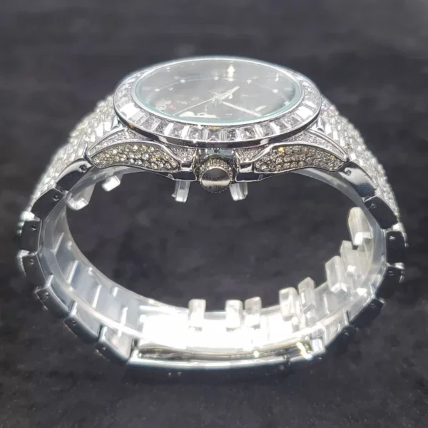 Hollow Mechanical Watches Men High End Hip Hop Diamond Auto Watch Luxury Ice Out Shiny Waterproof relogio masculino Dropshipping - Image 4