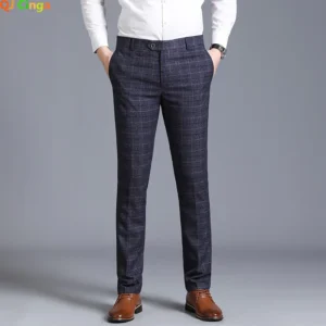 Autumn New Solid Business Casual Suit Pants, Men Clothing Simple All Match Formal Wear Office Trousers, Straight Men Pants 29-38