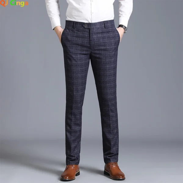 Autumn New Solid Business Casual Suit Pants, Men Clothing Simple All Match Formal Wear Office Trousers, Straight Men Pants 29-38