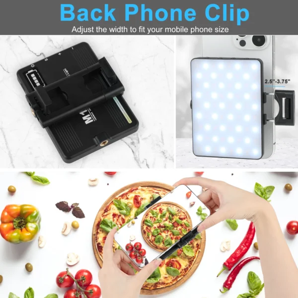 Selfie Light with Front & Back Phone Clip, 72 LED Rechargeable Video Light for Phone iPhone iPad Laptop Camera - Image 3