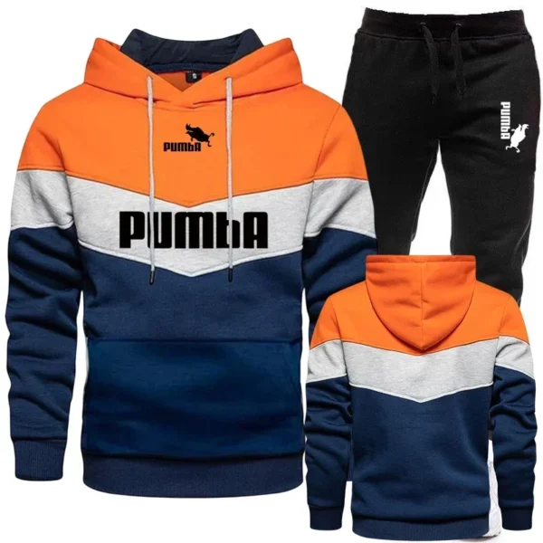 Mens Tracksuit Wear Stripe Hoodies+Sweatpants 2 Piece Set 2023 New Fashion High Quality Autumn Winter Daily Casual Jogging Suit - Image 5