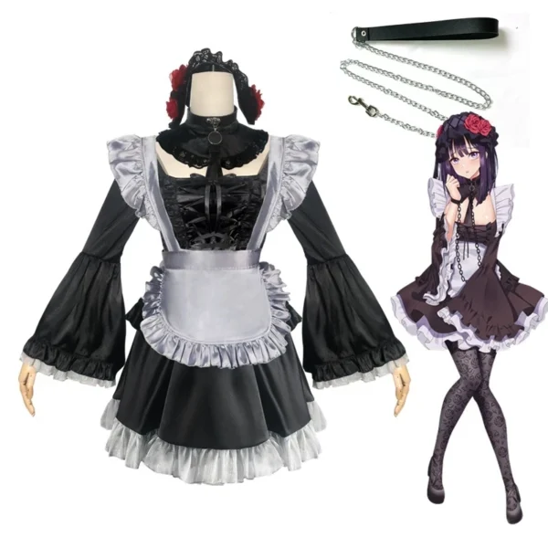 Anime My Dress Up Darling Girl Cosplay Costume Marin Kitagawa Kuroe Shizuku Maid Dress Wig Suit Lolita Uniform Carnival Gift - Image 2