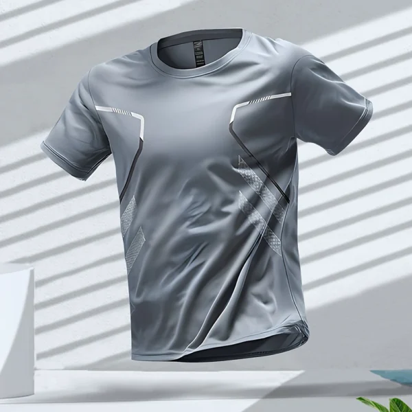 Men's T-shirts Sports Run T Shirts Outdoor Workout Quick-drying Breathable Short Sleeve Casual Round Neck Tees Summer Loose Tops - Image 4