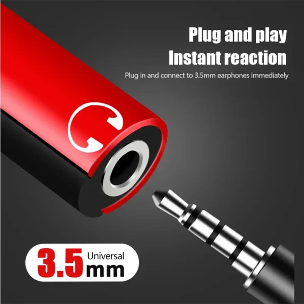 Type C Dual-port Audio Adapter To 3.5Mm Jack Headphone 2-in-1 Adapter Audio Charger Dispenser Accessories Only For Xiaomi Huawei - Image 3