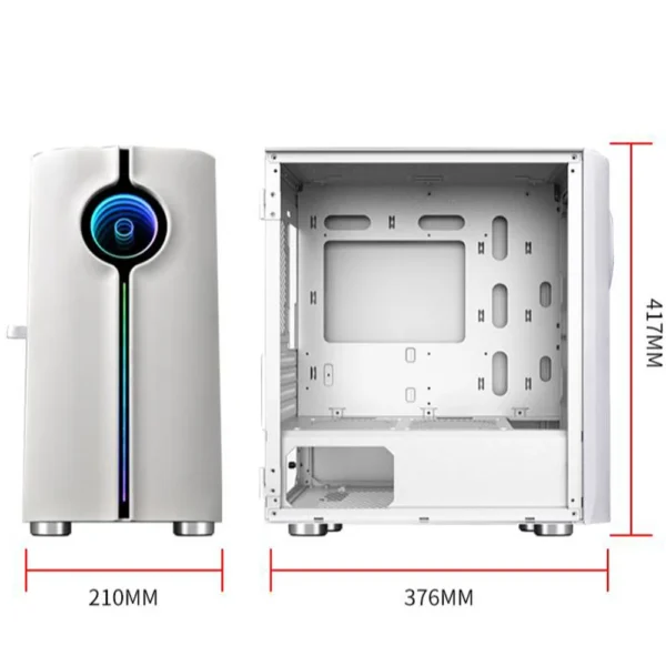 WJCOOLMAN Unlimited Player Black Gaming Computer Case with 4Fan Positions 240 AIO Support M-ATX/MINI-ITX Panoramic Version - Image 5