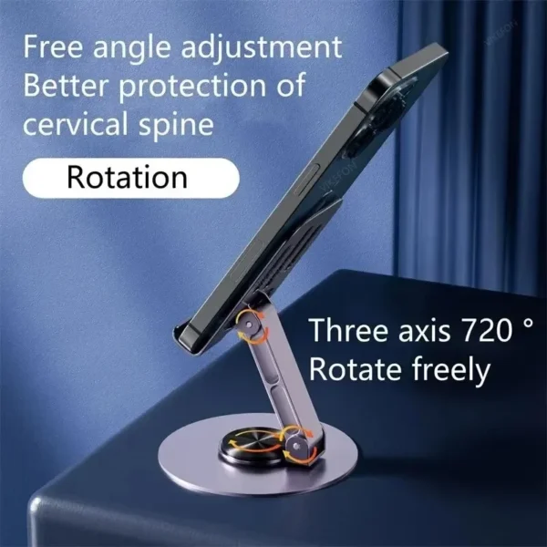 720 Rotate Aluminum Alloy Tablet Holders for iPad Adjustable Folding Lazy Desktop Live Portable Mobile Phone Stands Mount - Image 2