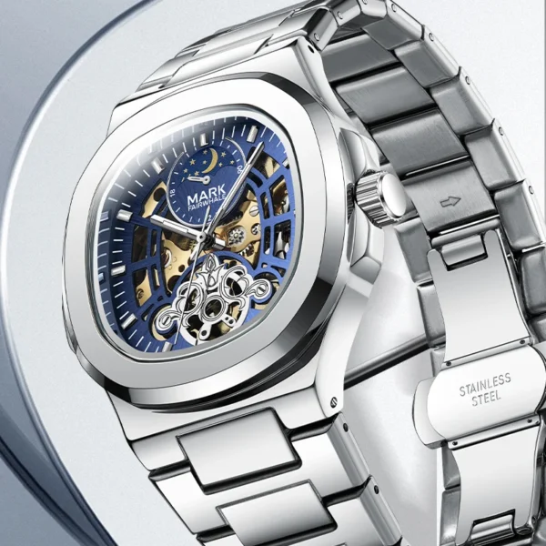 Tourbillon Skeleton Luxury Business Automatic Watch Man Square Waterproof Moon Phase reloj - Image 6