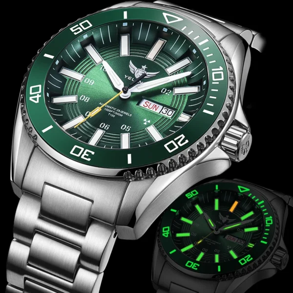 Yelang V1032 Automatic Movement Men Watch 300m Waterproof Dive Watches for Man Rotating Bezel Rotating Ceramic Luminous 44MM - Image 4