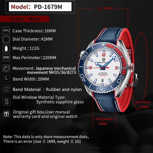 PAGANI DESIGN Top Brand Sports Men Mechanical Wristwatch Ceramic Bezel Waterproof Automatic Watch New Sapphire Glass Watches Men - Image 2
