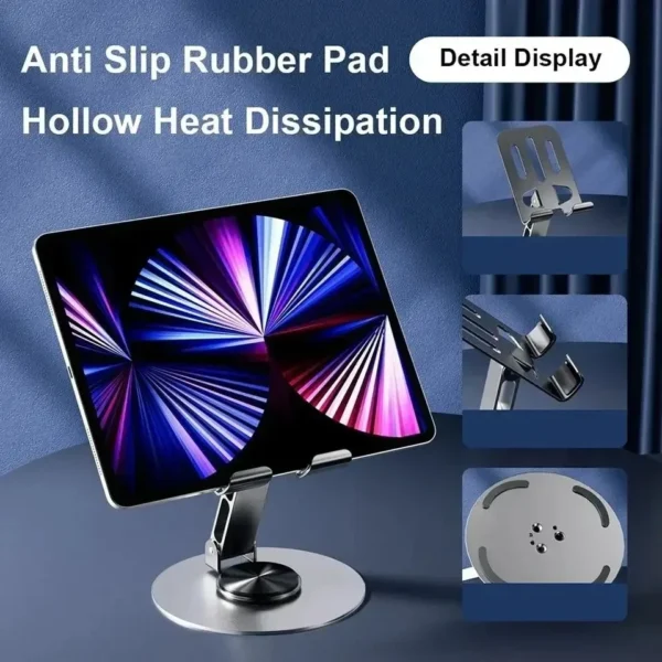 720 Rotate Aluminum Alloy Tablet Holders for iPad Adjustable Folding Lazy Desktop Live Portable Mobile Phone Stands Mount - Image 3
