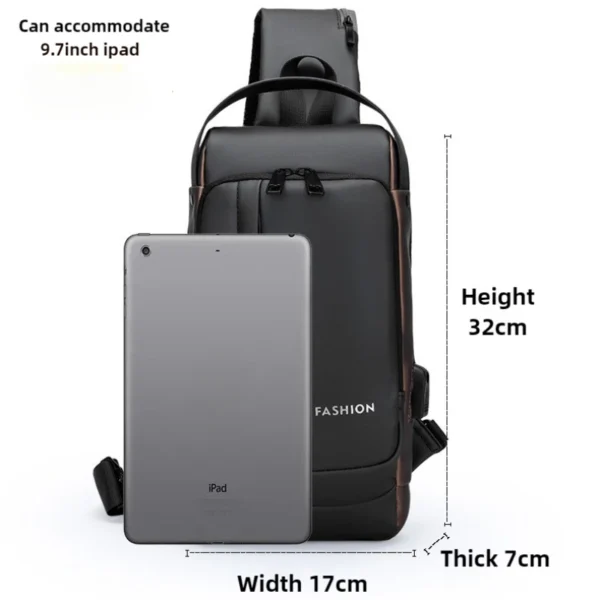 Men Anti Theft Chest Bag Shoulder Bags USB Charging Crossbody Package School Short Trip Messengers Bags Men's Oxford Sling Pack - Image 6