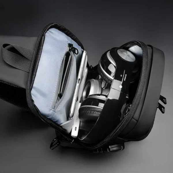 Men Anti Theft Chest Bag Shoulder Bags USB Charging Crossbody Package School Short Trip Messengers Bags Men's Oxford Sling Pack - Image 5