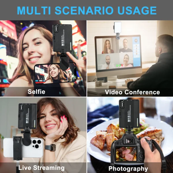 Selfie Light with Front & Back Phone Clip, 72 LED Rechargeable Video Light for Phone iPhone iPad Laptop Camera - Image 6