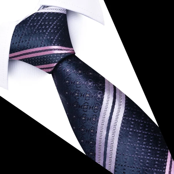 Newest Style 8 cm Necktie Man Blue Golden Striped Wedding Accessories Performance Tie Men Necktie Gravatas Fit Business - Image 6